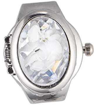 Holibanna Uhrenförmiger Ring in Weiß Modischer Fingerring Mit Quarzuhr Für Herren Und Damen Exquisites Design Und Einfacher