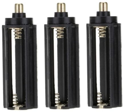 Yililay Plastic Battery Box AAA Battery Holder Cylindrical Battery Storage Case for Flashlight Torch Black 3Pcs