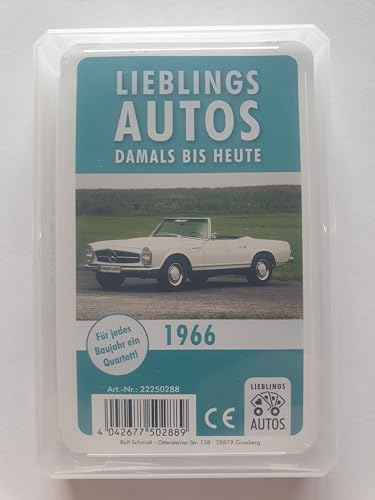 Lieblings Autos Auto Quartett 1966 Baujahr Geburtsjahr 59. Geburtstag Geschenk Spielkarten Neu
