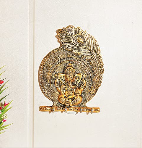 Swadeshi Desire Ganesha ji Schlüsselhalter aus Metall, dekorativ für die Wand, Ganesha-Statue, religiöses Idol, Wandbehang Ganesha, Ganesha-Statue