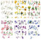 Calkrer 240 Transparente Scrapbooking Aufkleber, PET Blumen Aufkleber Pflanzen Sticker, Transparente Pflanzen Aufkleber, Vintage Bunte Blumenaufkleber.