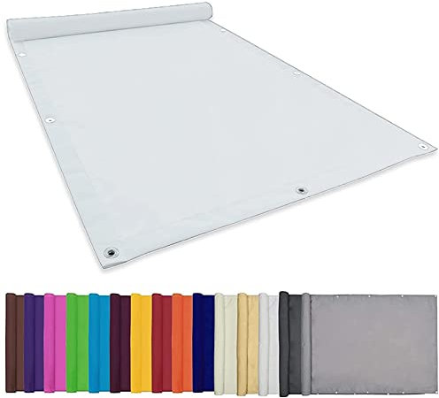 Sunset Deluxe 22073 Sonnensegel, wetterbeständig, für Garten, Pavillon, quadratisch, mit Spannseilen, für Garten, Terrasse, Camping, 2 x 7 m, Weiß