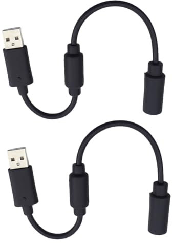 Tomedeks 2 Pezzi USB Breakaway per Microsoft Xbox 360,Adattatore Controller per PC,Compatibile con Controller Cablati Xbox 360