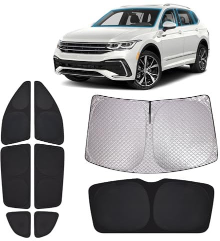 XCBYT Auto Sonnenschutz Frontscheibe Seitenscheibe für VW Tiguan II Allspace 2016-2024, Windschutzscheibe Heckscheibe Autoscheiben Sonnenschutz Fenster Verdunkelung, Sichtschutz Vorhang Camping