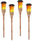 4 luces solares de antorcha de llama de bambú, luces solares parpadeantes para jardín al aire libre, lámpara decorativa impermeable para patio, camino, valla, césped, adorno, paisaje, luces solares
