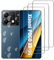 Jinshiweikai 6 Piezas: 3 x Protector Pantalla para Xiaomi POCO X6 5G y 3 x Protector Pantalla Protector de Lente de Cámara, Dureza 9H Antiarrayazos, Antihuellas, HD Ultraclaro