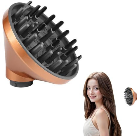 MYAYD Upgraded Diffuser for Dyson Airwrap Attachments HS01 HS05, Universal Stereotype Hair Head Diffuser Attachment, Portable Hair Dryer Nozzle for Converting Airwrap Styler to Hair Dryer (Gold)