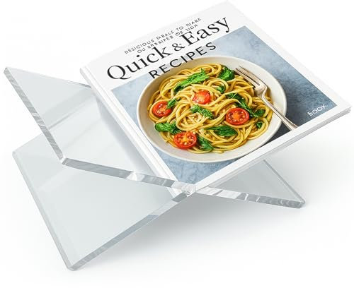 Portalibri in acrilico a forma di X, per libri chiusi, formulazioni di cucina, 31 x 15 cm