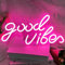 Good Vibes Neon Schild, LED Neonlicht Schilder Leuchtreklame USB Leuchtbuchstaben Neon Schriftzug für Wanddekoration, Schlafzimmer, Geburtstag, Party, Hochzeit, Valentinstag (Good Vibes-Pink)