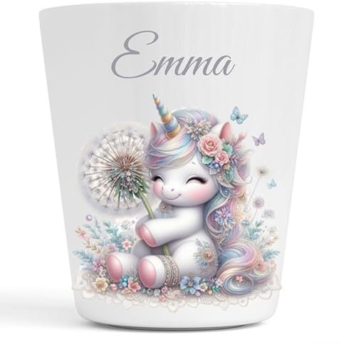 Gobelet en Plastique pour Enfants | Gobelet Personnalisé avec Nom |Verre Plastique Incassable Personnalisé manette de jeux vidéo (Licorne Emma)