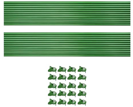 Pflanzenstakes, Potted with Clips, Bendable Climbing Sticks, Adjustable Fixing Clamps, Gardening Tools, for Tomatoes, Strawberries, Peppers, Orchids, 39,75 x 0,12 x 0,12 cm