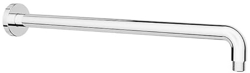 AquaCraft Brausearm 450 mm I Verchromter Wandarm aus Messing I 90° Duscharm Ø 24 mm I Premium Wandmontage für Kopfbrause I Edelstahllook für moderne Duschen