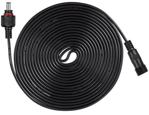DOITOOL 4.9m DC Extension Cable | 12V/24V Male to Female Power Lead for Solar Lights, Water Features, Pumps and Monitoring Equipment