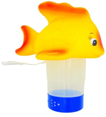 Dosierschwimmer „Goldfisch“ für 200 g Chlortabletten – süßer Chlordosierer für Pool & Whirlpool – Verstellbarer Dosierring, große Kapazität, schwimmstabil – ideal für Familienpools & Gartenpools