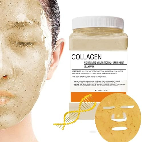 POZTL Kollagen Jelly Maskenpulver, Hydro Peel-Off Gesichtsmaske mit Kollagen gegen Hautalterung, Straffung, feine Linien und matte Haut, Professionelle DIY SPA Maske
