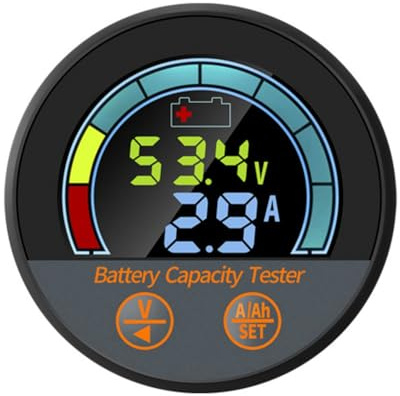 Awwertse Waterproof IP67 Battery Tester 10-100V with 100A Shunt Saving Capacity Monitor/SoC/Ah for Lithium, LiFePO4