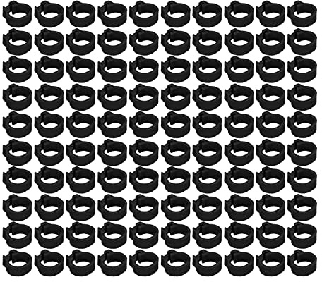 MasYosh Taubenbeinringe, Kältebeständig, Hochwertiger Kunststoff, 100 Stück, Zur Identifizierung und Markierung von Tauben, 8 Mm Geflügelbeinbänder für Taubenbedarf (Schwarz)
