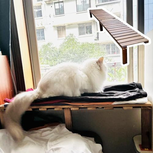 Mensola per Davanzale Prolunga per Davanzale Stretto per Cani e Gatti, Mensola Estensibile da Banco Senza Foratura per Interni ed Esterni(90x20cm(35x8in))