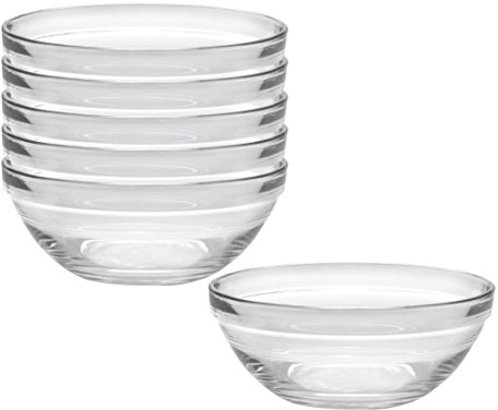 Duralex Lys Lot de 6 bols empilables Transparent 14 cm