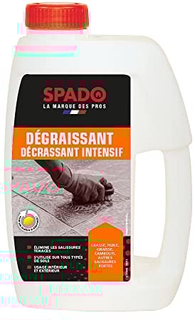 SPADO - Dégraissant décrassant- Elimine les salissures - Tout les types de sols - Usage intérieur et extérieur - travaux, déménagement et gros nettoyages - Parfum agrume -1L -Fabriqué en France