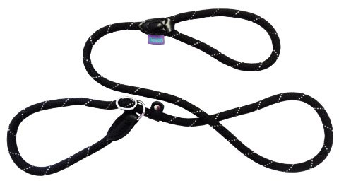Dog and Co Rope Slip Dog Lead, 150 x 1.2 cm/ 60-inch x 1/2-inch, Black/ Grey