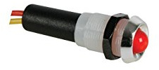 PEREL - 12VCR LED Signalleuchte, 12 VDC, ABS Chrom, Rot 124005