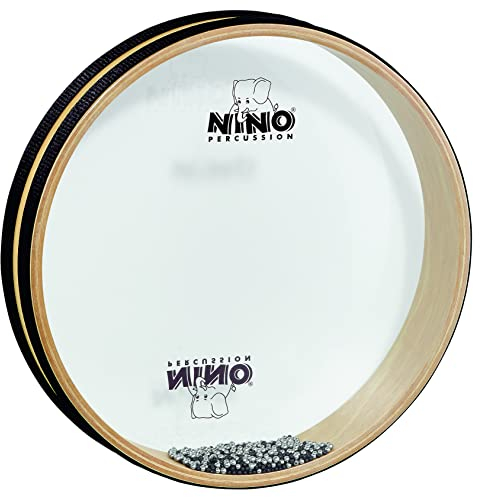Nino Percussion Sea Drum Instrument - Mittelgroße Handtrommel für Kinder ab 5 Jahren - Durchmesser 10 Zoll (ca. 25 cm) - Siam Eiche, Natur (NINO34)