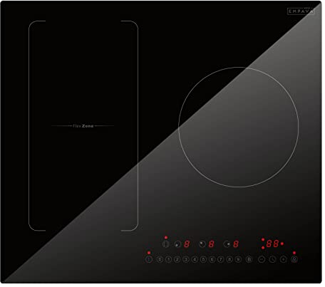 Empava Induktionskochplatte, Induktionskochfeld, Plattenkocher Induktion,Kochfelder, Kochfeld, Hob, Induktion Kochplatte, Kochfeld Autark, Einbauherd - 3 Brenner, FLEX Zonen, 7000W