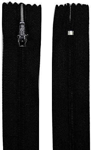 50 Cerniere lampo, 18 cm lungo, 24 mm largo, spirale, Colore: nero