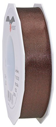 Präsent C.E. Pattberg Satin Espresso, 25 m Satinband zum Einpacken von Geschenken, 25 mm Breite, Geschenkband zum Dekorieren & Basteln, Dekoband, Anlass