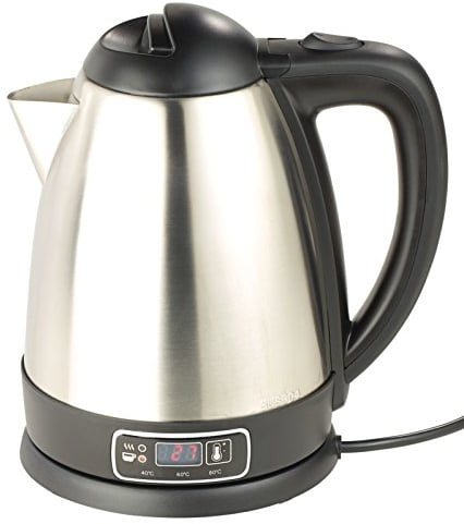 Rosenstein & Söhne Teewasserkocher: Edelstahl-Wasserkocher mit Temperatur-Wahl, 1,8 Liter, 1.830 Watt (Wasserkocher mit Temperaturwahl, Elektrischer, Temperatureinstellung)