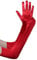 BABEYOND Damen Satin Classic Opera Fest Party Audrey Hepburn Handschuhe 1920er Stil Elastisch Erwachsene Größe Ellenbogen bis Handgelenk Länge 52/55cm (Lang Glatt 52cm / Rot)
