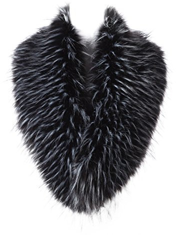 Saferin Etola Collo Di Ecopelliccia Donna Sciarpa (Nero e Bianco)