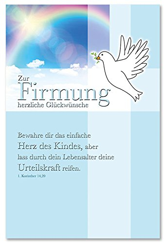 Diverse 10 Glückwunschkarten Grußkarten Firmung Taube Regenbogen hochwertig 150-1003