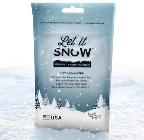 Let it Snow Instant Snow Powder for Slime - Premium Fake Snow for Cloud Slime and Holiday Snow Decorations - Made in The USA