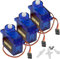 AZDelivery 3 x Micro Servo Motor kompatibel mit SG90 9G für RC Roboter Hubschrauber Flugzeug kompatibel mit Arduino inkl. E-Book!