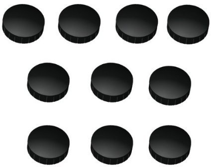 30x Magnete, Haftmagnete für Whiteboard, Kühlschrankmagnet, Magnettafel, Magnetwand, Magnet Rund (Schwarz | 30 Stück, 24)