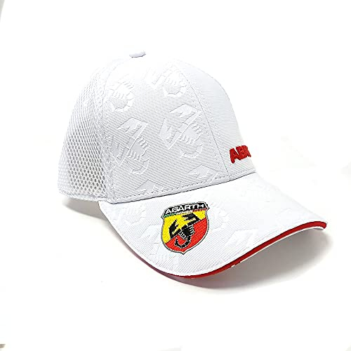 Abarth 21734 Cappellino Bianco Visiera Curva Estivo, Taglia unica