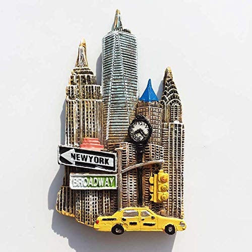 3D New York USA Fridge Magnet Travel Souvenir Gift Collection Home Kitchen Decoration Magnetic Sticker, New York America Refrigerator Magnet