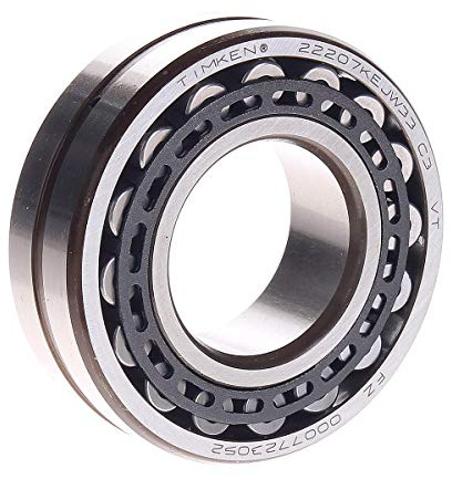 Timken 22207KEJW33C3 Series 222 Kugellager, konische Bohrung, gestanzter Nitrid-Stahlkäfig, High Perf, Std. Gleitlöcher und Nut in OR, RIC > Normal, 35 mm Bohrung