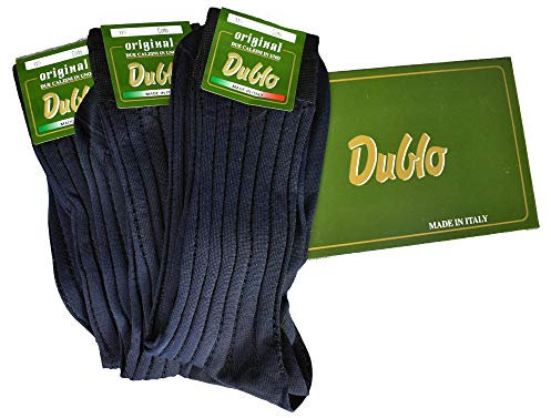 DUBLO CALZINI CORTO MADE IN ITALY,FILO SCOZIA,COLORI ASSORTITI,COTONE RESISTENTE Colori Blu Taglia 11-11 1/2 = 42-43