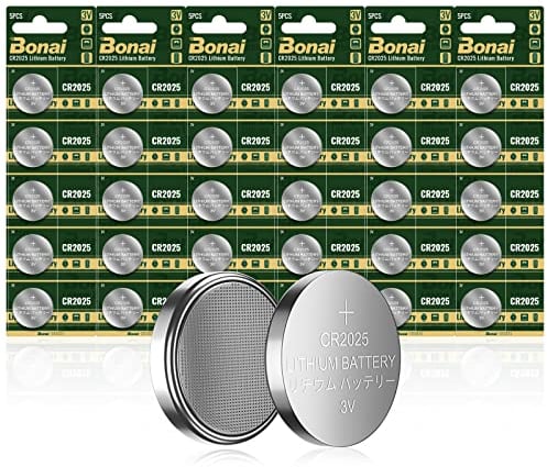 BONAI CR2025 Batteria 3V Lithium Battery 2025 Batteria a Bottone Premium di 5 Anni Lunga Durata, per Telecomando Chiave, Led Light, Orologi (30 Pezzi)