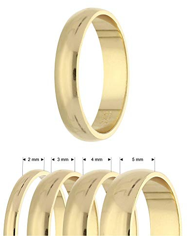 Treuheld® Ring aus 925 Sterling Silber - Gold - Ringgröße 58 - Breite 5mm - Damen & Herren - glänzend - Freundschaftsring Verlobungsring Ehering