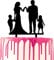 CARISPIBET Dekorativer Tortenaufsatz, ein ganzes Familienpaar mit einem Sohn und einer Tochter, Acryl-Silhouette
