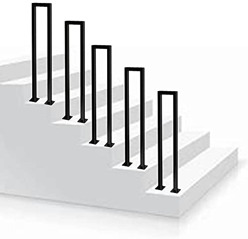 JLVAWIN Eisen-Wasserrohr-Design, rustikaler Industrierohr-Handlauf, Treppengeländer im Retro-Stil-Handlauf-Set, Innen- und Außendeck-Handlauf -Schwarz_95cm