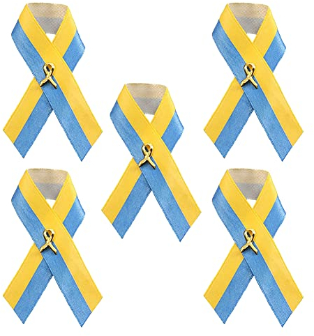 Ukraine Ribbon Pin, Ukraine Ukrainische Broschen Anstecknadeln Blau und Gelb Bandförmige Pins, Ukraine Anstecker, Ukraine Flagge Pin, Ukrainische Band Brosche Büro Party Schmuck Zubehör, 5 Stück