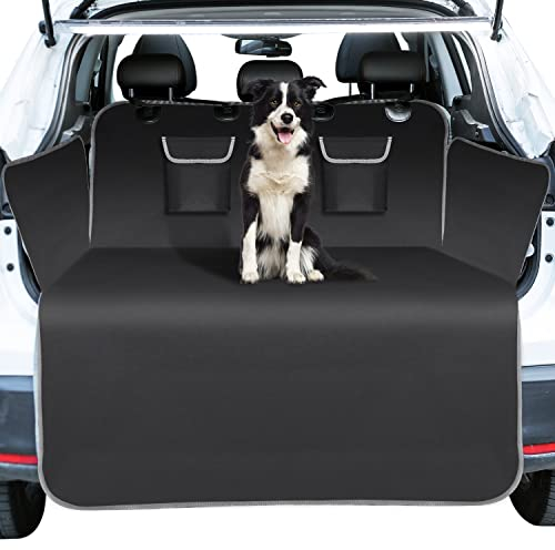 Nobleza Kofferraumschutz Hund, Kofferraum Schutzmatte mit Ladekantenschutz, Universale Autodecke für Hunde mit 2 Aufbewahrungstasche, 185 x 105 cm Wasserdicht y Kratzfest Hundedecke Auto Kofferraum