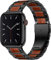Oielai Holz Band Kompatibel mit Apple Watch Armband 42mm 41mm 40mm 38mm, Edelstahl Metall mit Sandelholz Armbänder für Apple Watch 10/iWatch Series 9 8 7 SE 6 5 4 3 2 1, Schwarzer/Sandalwood