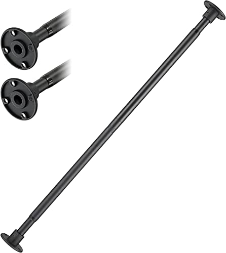 Duschvorhangstange im Eisen Teleskopstange Industrieller Stil, 74-200 cm Spring Duschvorhangstange Ausziehbar für Dusche und Badewanne, inkl Schrauben und Dübeln/Matt-Schwarz