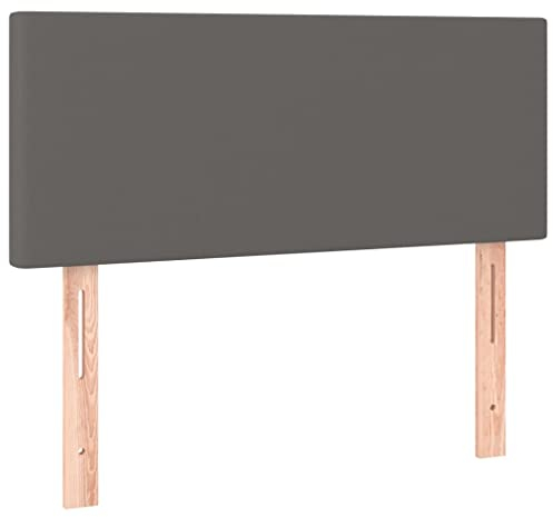 vidaXL Kopfteil Betthaupt Polsterkopfteil Bettkopfteil für Bett Bettgestell Bettrahmen Schlafzimmer Bettzubehör Grau 100x5x78/88cm Kunstleder
